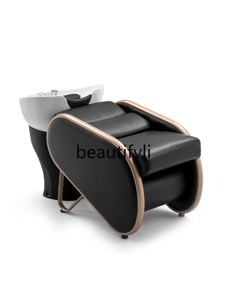 Hair salon special split shampoo bed flush bed beauty salon massage PU leather