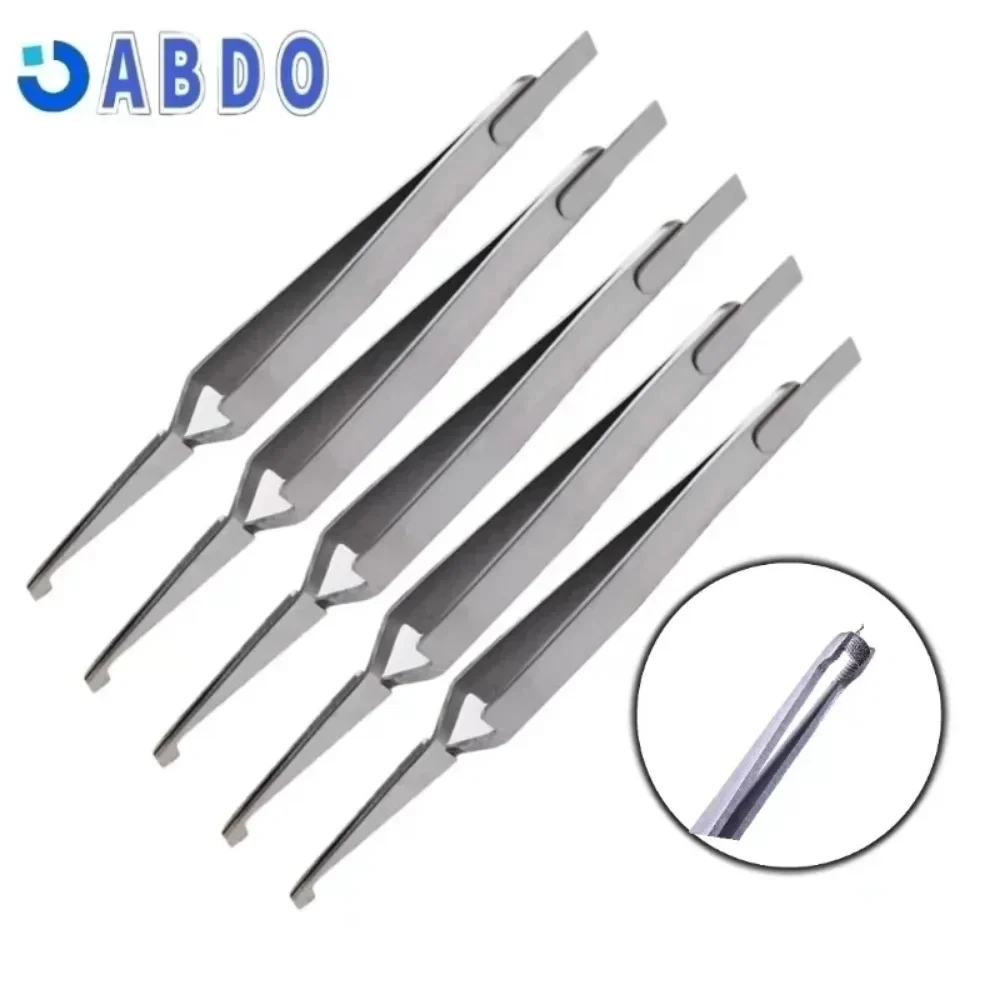 20pcs Dental Bracket Tweezers Holder Dentist Instrument Stainless Steel Serrated Orthodontic Tweezers Plier for Teeth Care Tools