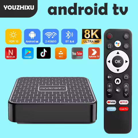 Smart T8S 8K Media Player TV Box Android14 Google Voice Assistant Rackchip RK3518 Storage Dual WiFi Bluetooth 5.4 TV Box 2025