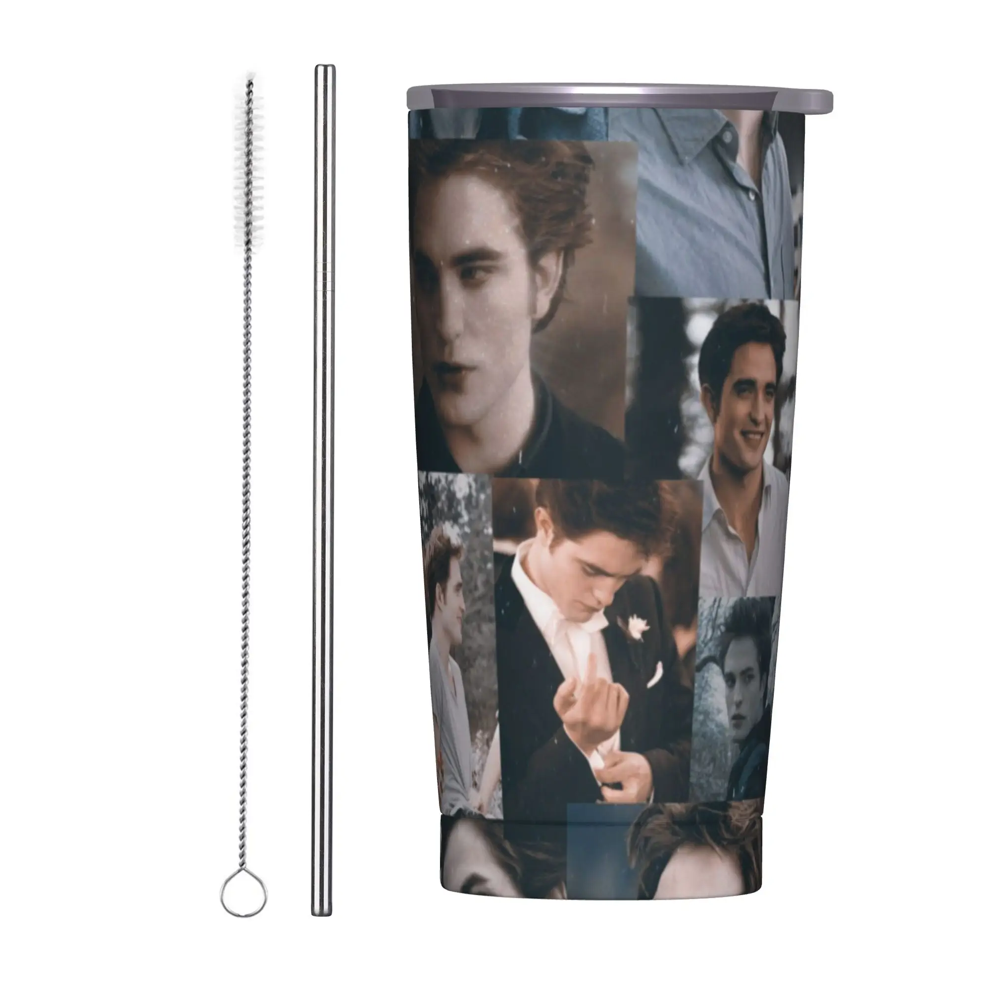 Edwards Cullen  Insulated Tumbler with Straws Lid  Vacuum Coffee Mugs Double Wall Hot Cold Drinks Cup 20oz
