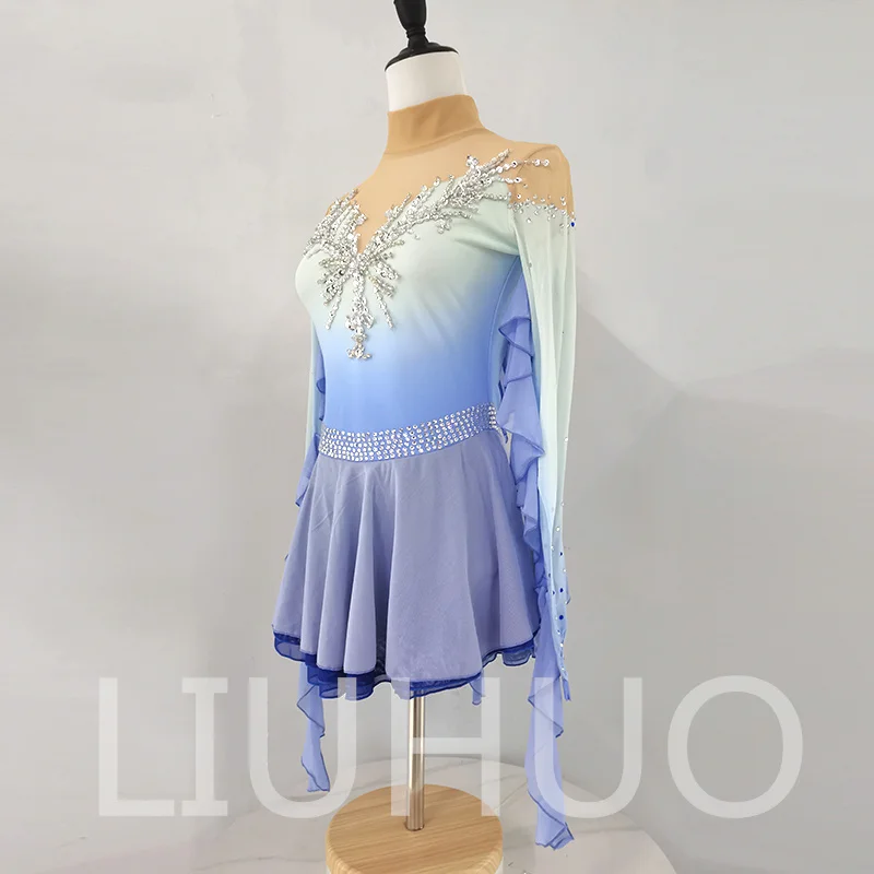 LIUHUO Ice Figure Skating Dress Girls Women Teens Stretchy Spandex Competition Wholesale