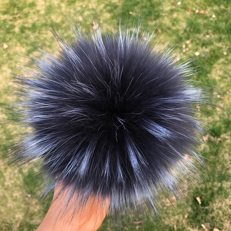 Weicher Bommel aus 100 % natürlichem Fuchspelz, Bommel aus Waschbärfell für Mützen, Mützen, Taschen, Schals – Detail 29
