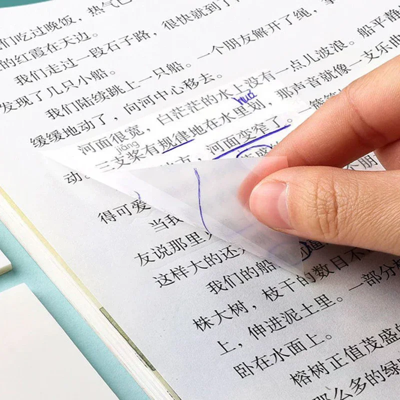 50 ورقة إبداعية PET ملاحظات لاصقة شفافة منظور مقاوم للماء ملاحظات لاصقة طالب القرطاسية اللوازم المكتبية المدرسية