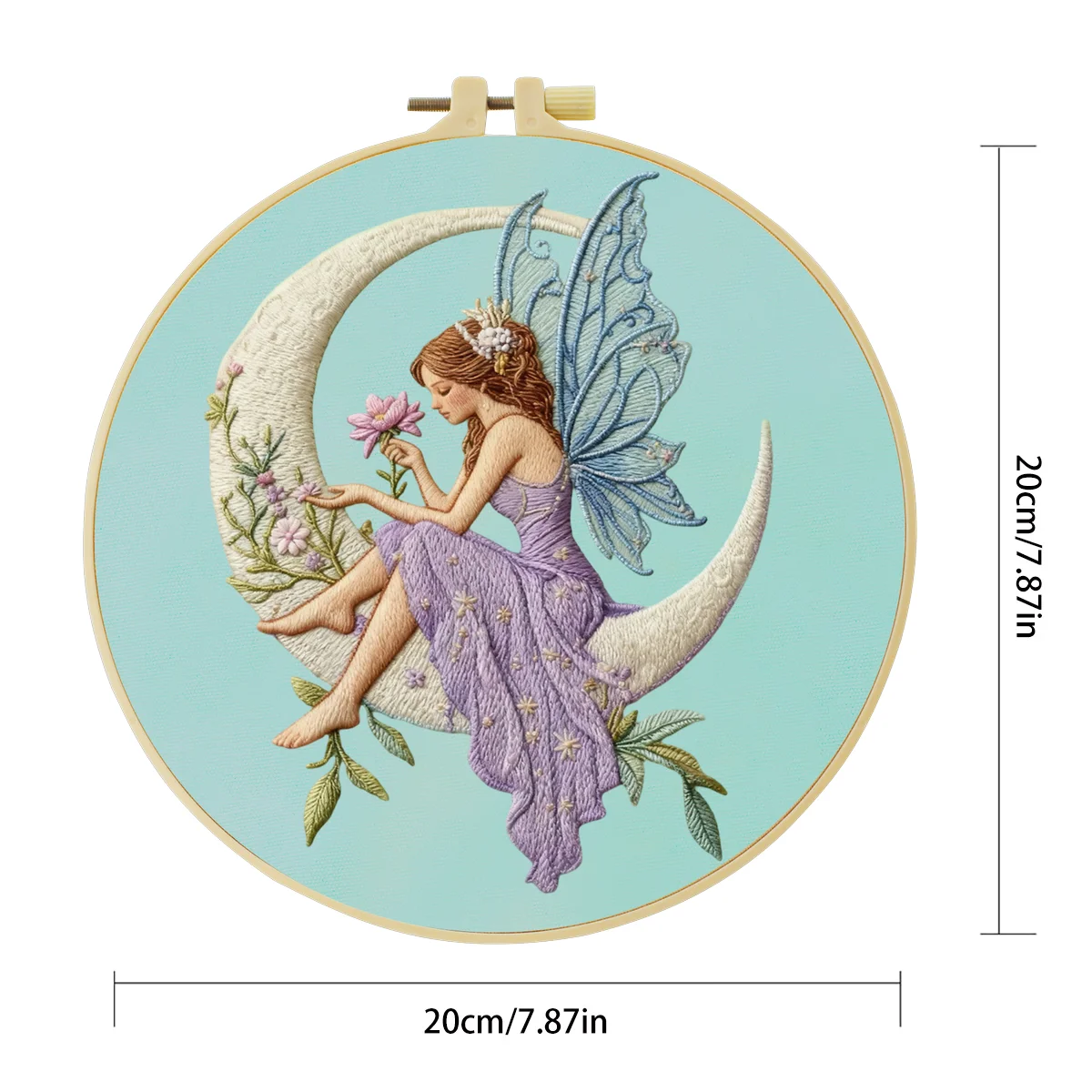 1 Stück 20X20CM/15X15CM 7,87/6,3 Zoll Mädchen-Stickerei-Starter-Kit DIY-Kit DIY-Stickerei-Set Handarbeiten Heimdekorations-Set für Anfänger – Detail 3