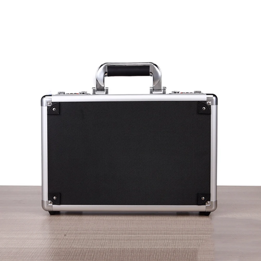 Mini cassetta di sicurezza in lega di alluminio Password Bank Custodia da viaggio compatta per accessori per ragazze Nero