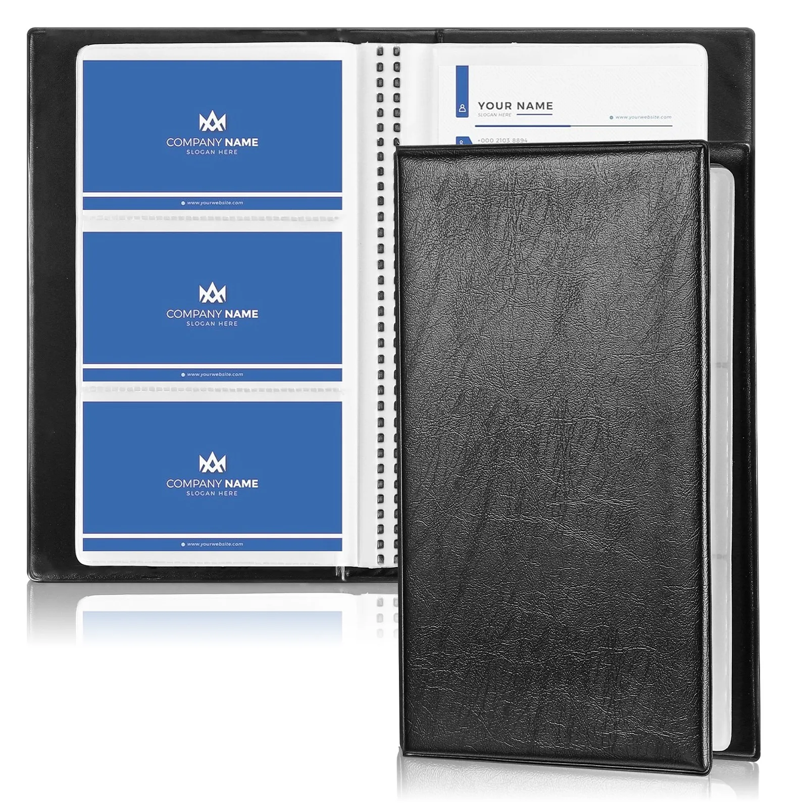 Business Card Binder Book 240 Slots Card Pocket Protector Bend Proof Easy Access Organizer for Business Meetings Conferences