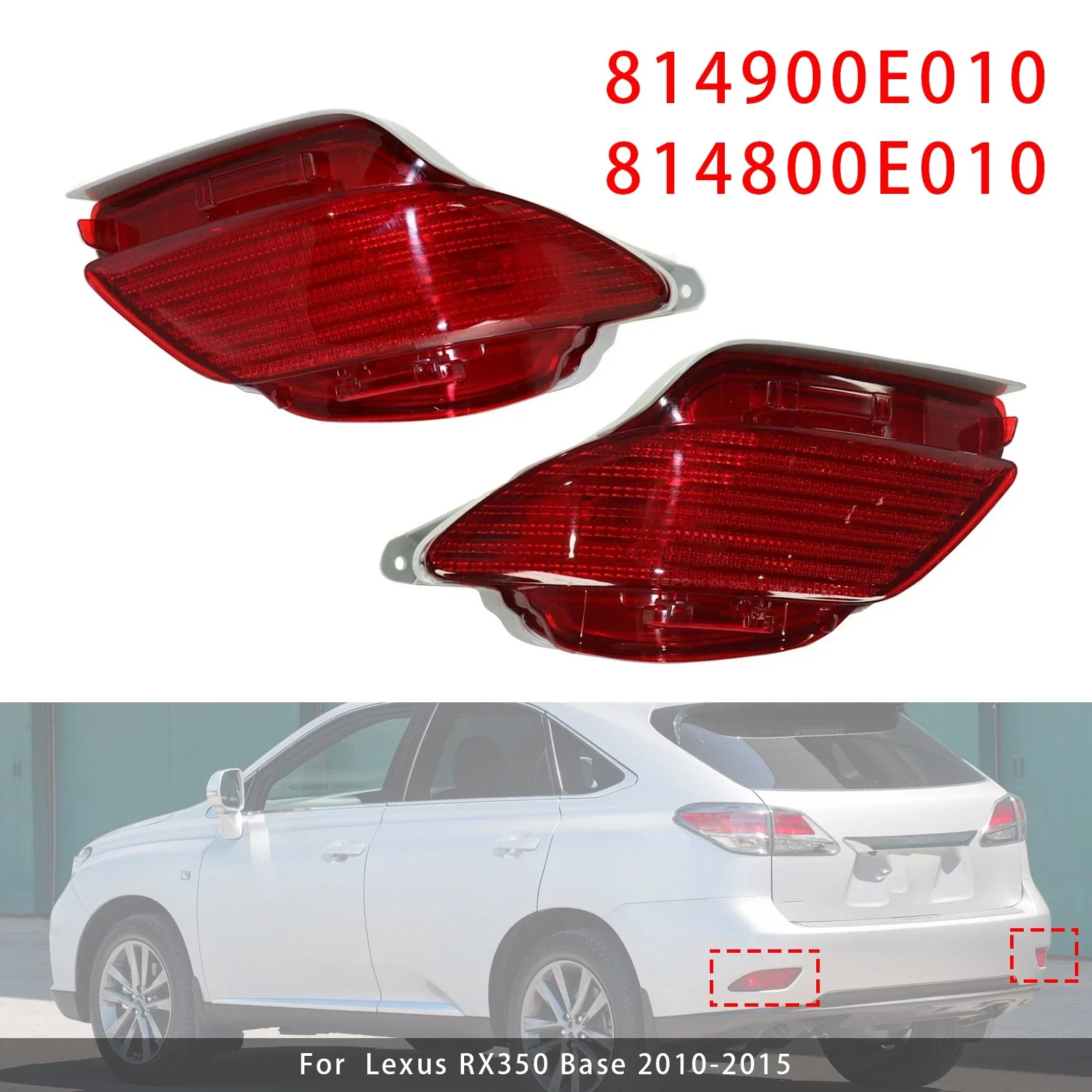 814900E010 US Version LH/ RH Rear Fog light Rear Reflector Bumper Light For Lexus RX350 RX450h Base F Sport Sportdesign 10–15