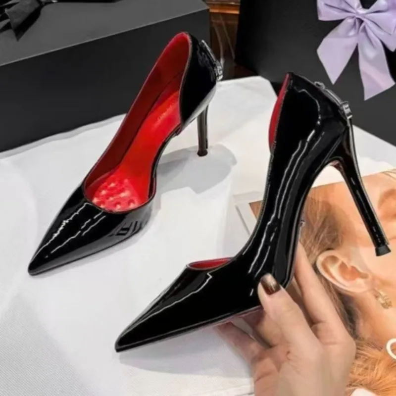 Women's Elegant Hollow High Heels Luxury Brand Women Heels 2026 Nude Trend Pointed Toe Sexy Party Pumps Shoes Lady