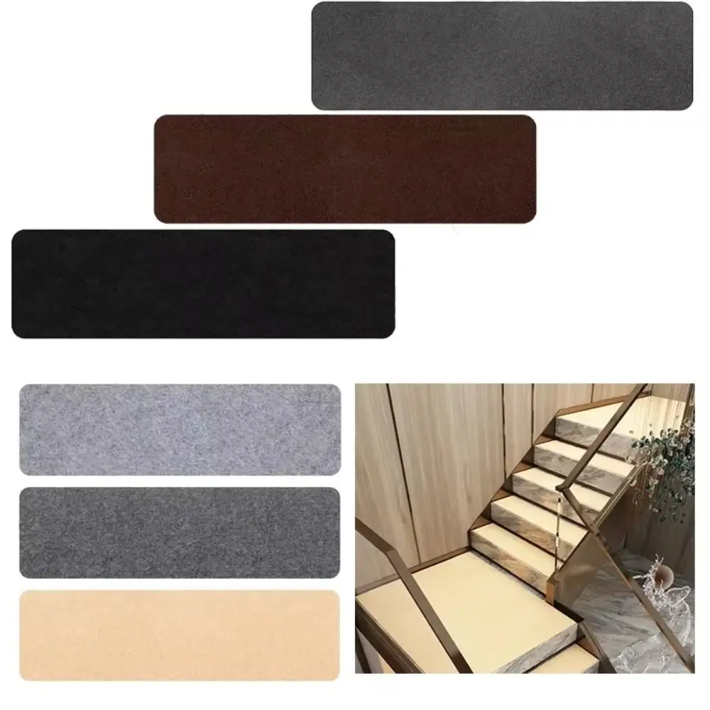 Fashion 76X20cm Staircase Mat Self-adhesive Non-Slip Stair Tread Carpet Mat Safety Soft Stripe Door Mat Home Decor