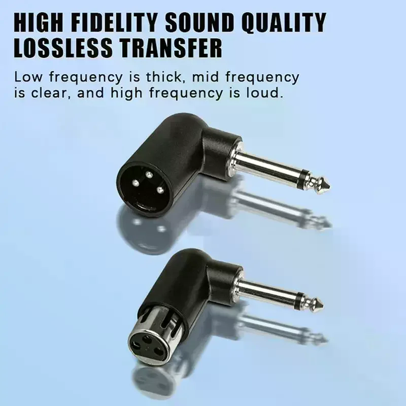 

XLR To 6.35mm Audio Adapter Right Angle Plug Professional Converter For Wireless Microphone Guitar Mixer Sound System Use