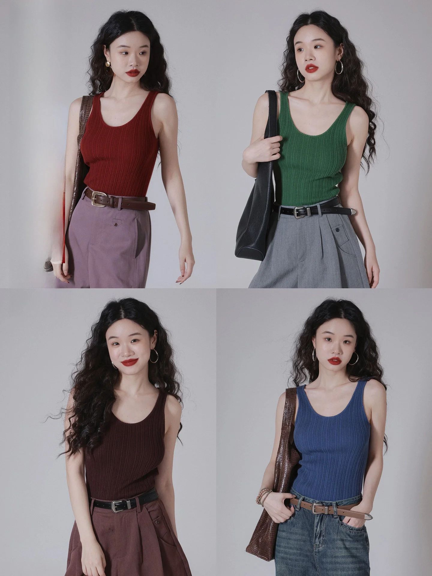 

Slim Fit Knitted Vest Waist Cinching Small Bal Top Color Workwear Nylon Acrylic Wool Blend Mid-Length Overhead Sle