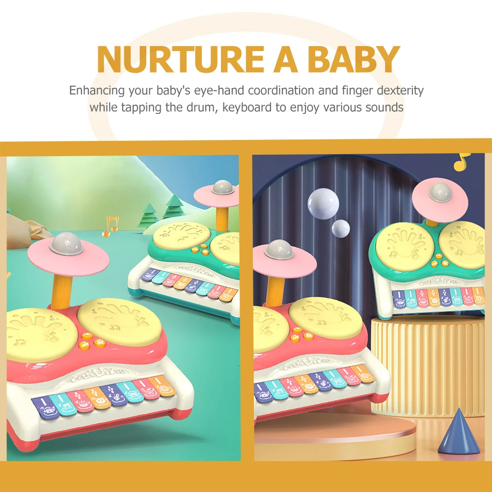 

Kids Drum Set Musical Instrument For Toddlers 1-3 Portable Percussion Plaything Educational Music For Babypercussion