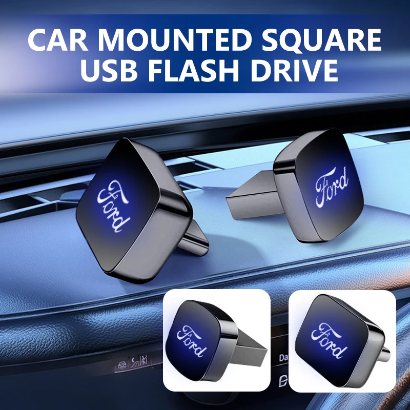 Автомобильный портативный накопитель 32 ГБ/64 ГБ квадратный USB-накопитель для Ford Focus mk2 mk3 mk4 Fiesta Ranger Mondeo S-MAX Kuga