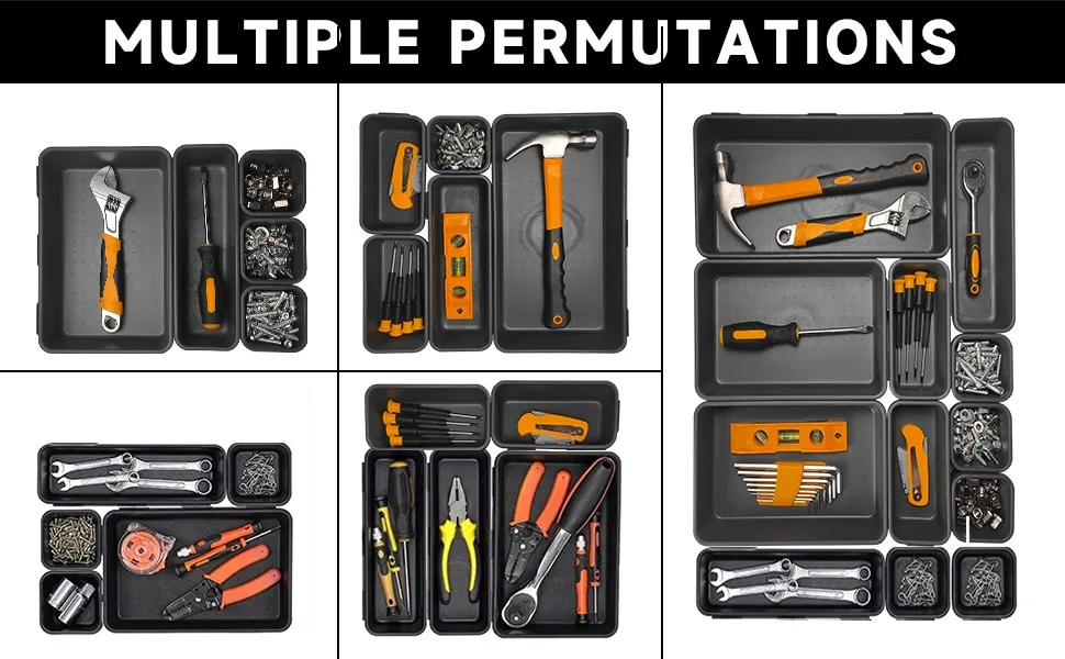 5-teiliges Werkzeugkasten-Organizer-Set mit Schubladenteilern für Garage und Werkstatt, Rollender Werkzeugkoffer – Detail 4