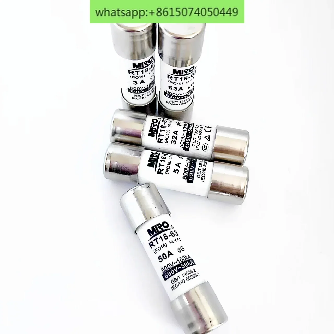 10개 명 퓨전 퓨즈 RO16 14x511A~ 63A 500V 690V 세라믹 퓨즈