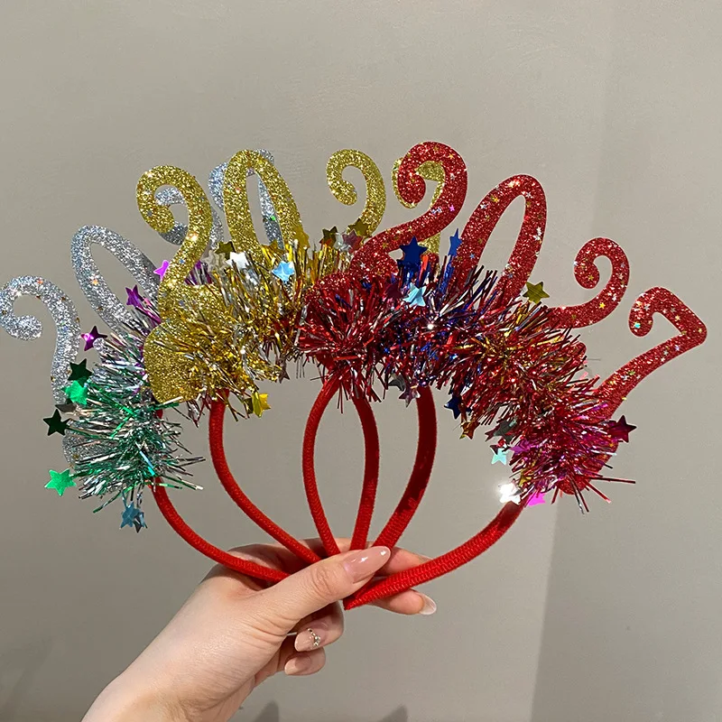 New Year Headband Creative Holiday Party Headband Creative Hair Band Colorful Christmas Hair Hoop For Christmas Party New Year