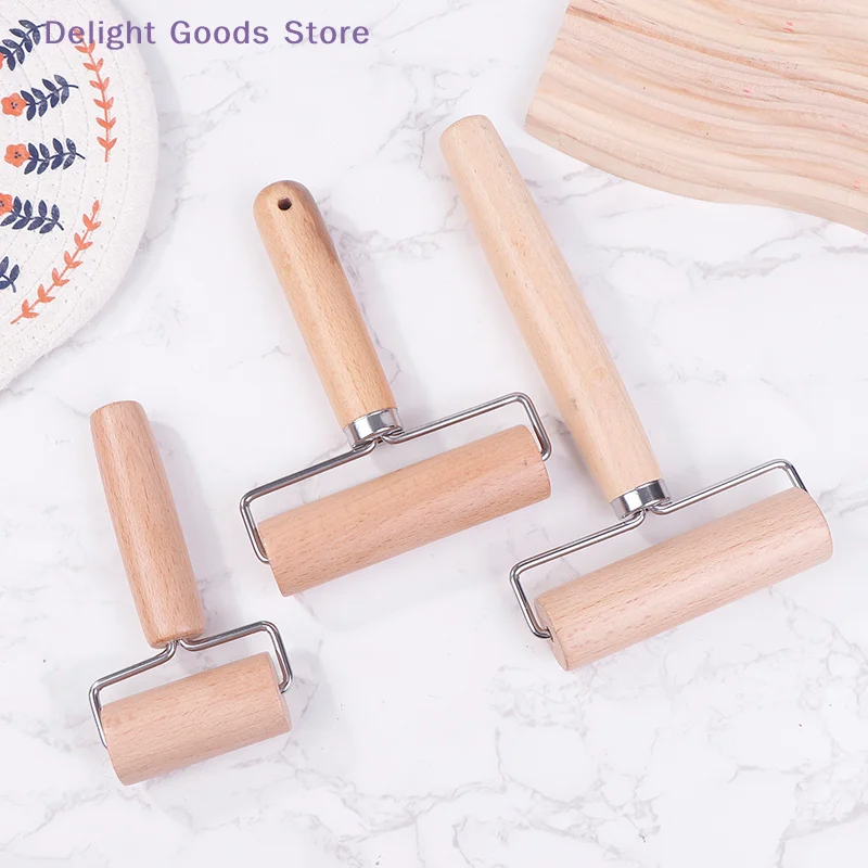 【D】1PC Small T-Shape Wooden Rolling Pin Durable Manual Dough Roller for Kitchen Baking Pizza Making Crackers Crush Nuts Utensil