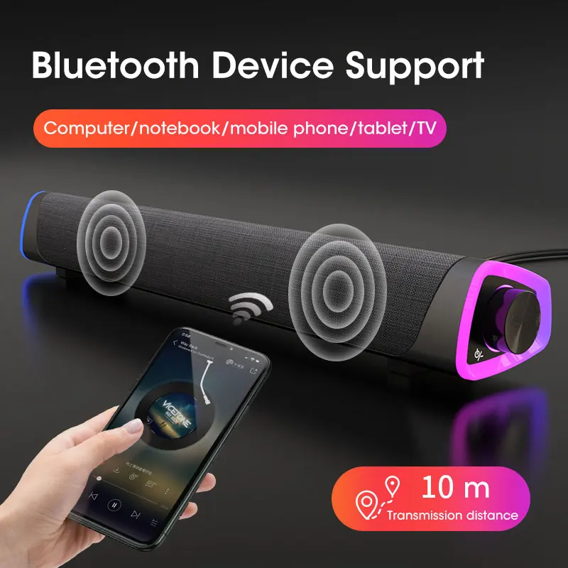 Niye Bluetooth-computerluidsprekerbalk met subwoofer Stereogeluid USB Bedraad voor pc Laptop Macbook Desktop Audio
