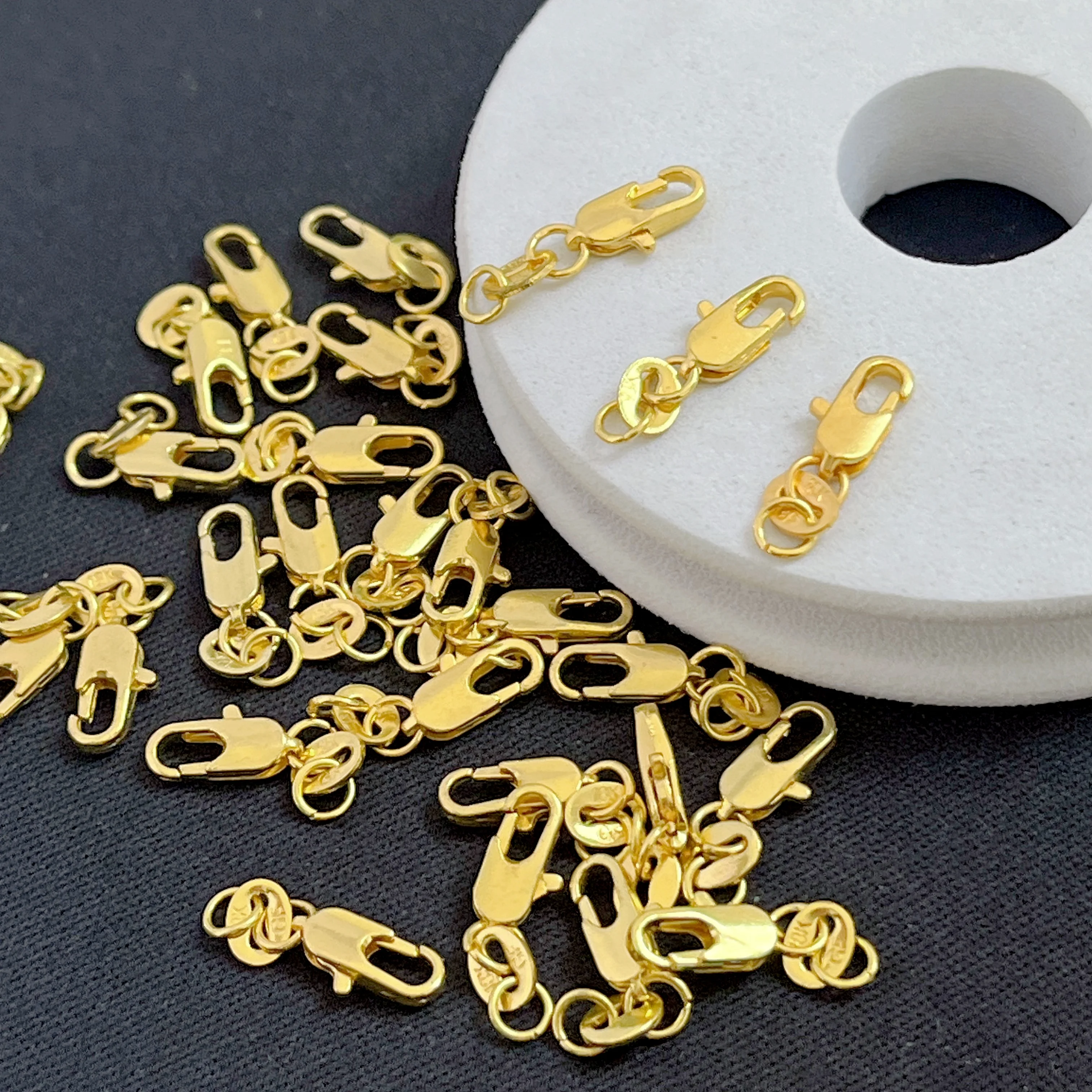 2/10/20/50/100Pcs Gold Plated Universal Basic Copper Lobster Clasp Link Chain Bracelet Jewelry Making With Wholesale 18*5MM