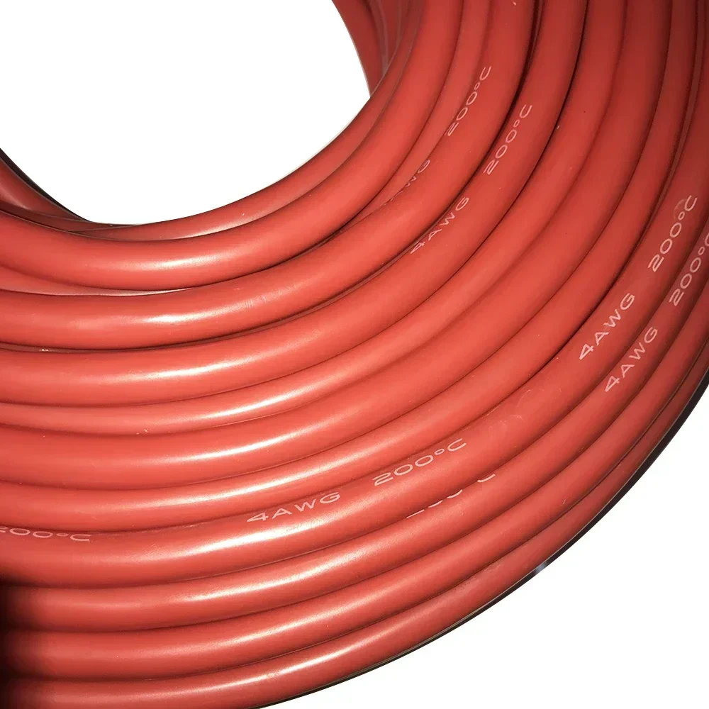 Original Silicone Cable 4 AWG Cables Gauge Red Black Tinned Copper Wire Soft wires 4AWG -60-200 Degree High Temperature Line