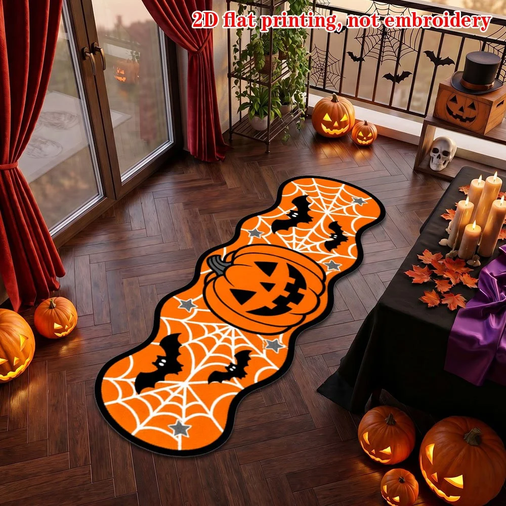 VIKAMA Halloween Monster Runner Rug for Bedroom, Slip-resistant, Easy to Clean, Entryway and Corridor Floor Mat, Party Decoratio view 4