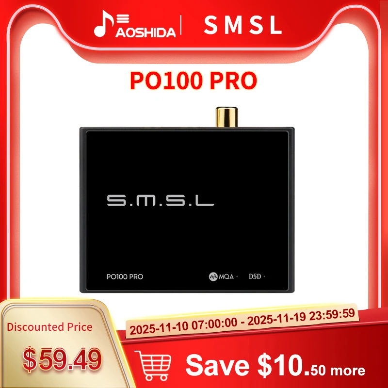SMSL PO100 PRO interfaz Digital USB decodificación MQA XOMS XU316 DSD64 salida Coaxial óptica DSD512 I2S 32 bits 768Khz para interruptor PS5