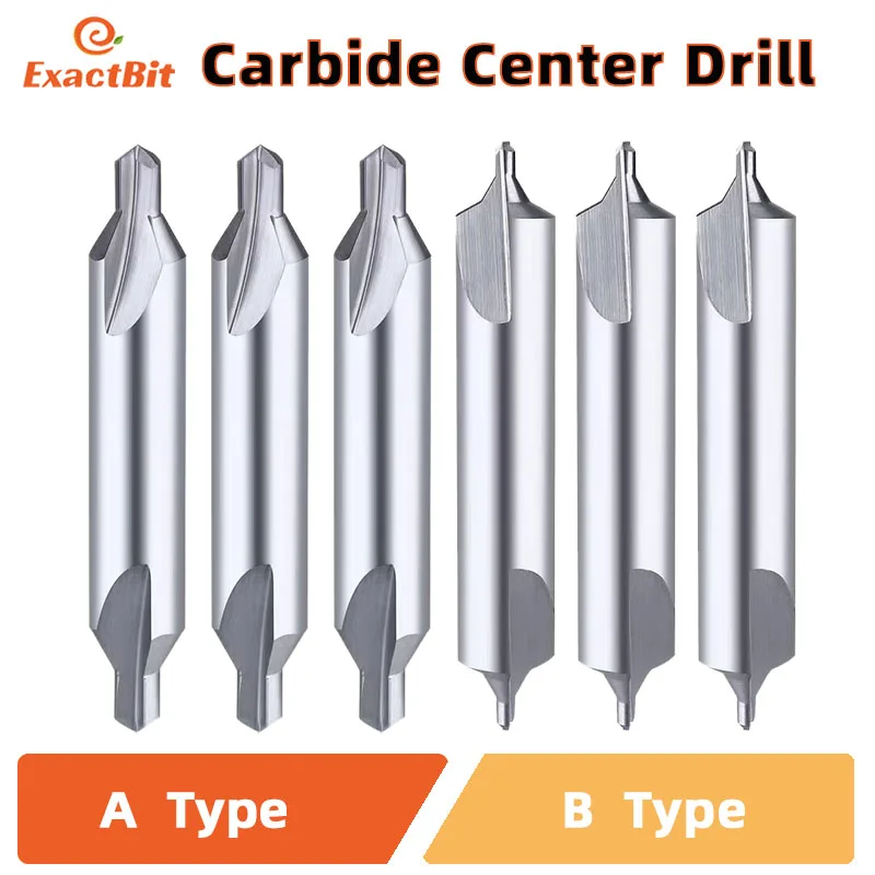 

Tungsten Steel Center Drills 60 Degree Carbide Spot Drill 1.0mm 2.0mm 3.0mm 4.0mm 5.0mm Type A B Double-head Metal Drill Bit