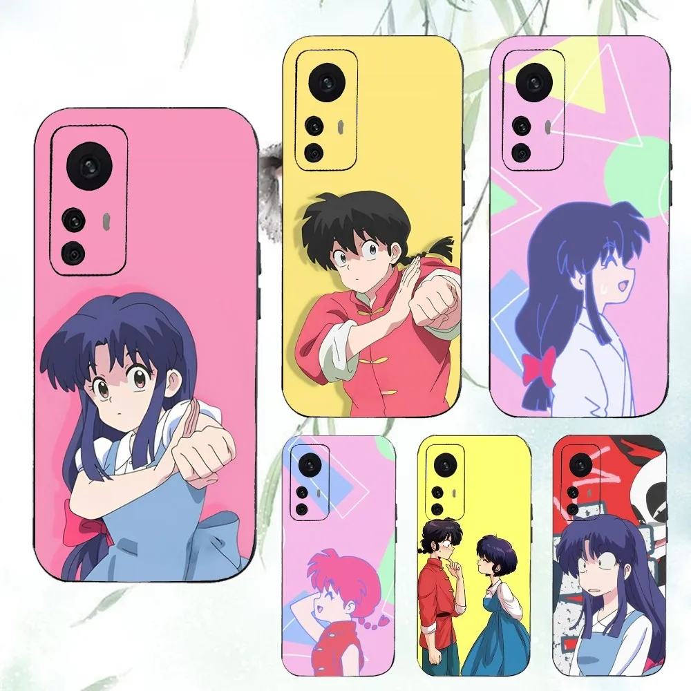 R-ranma C-cartoon Phone Case For Xiaomi 11 Redmi Note 11 5G 8T 9A 9 10T Note8Pro Note9 12SUltra Black Case