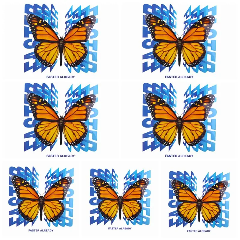 10pcs/Lot Fashion Multicolor Butterfly Iron On Patches For Clothing Stickers Cartoon Cute Patches On Clothes Stripe Heat Transfe