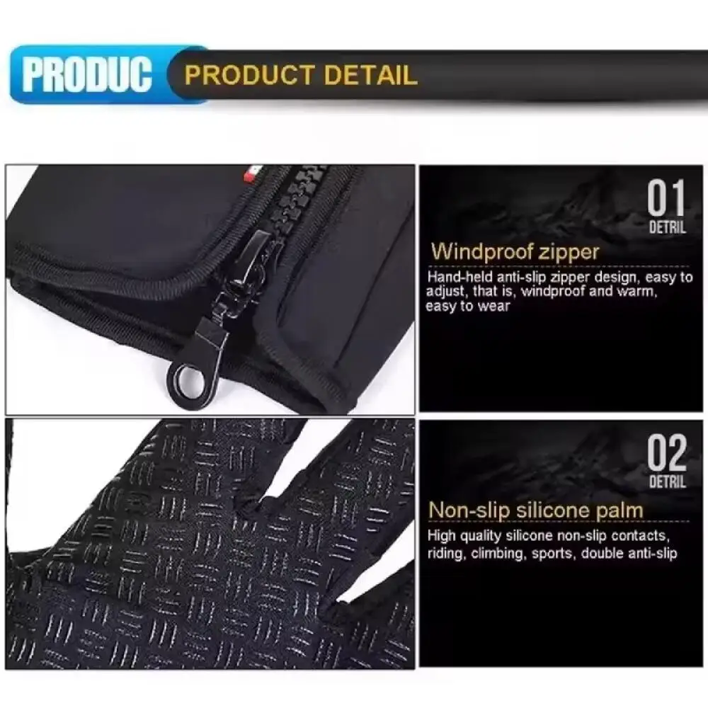 قفازات التزلج انتزاع قفازات شاشة اللمس المخملية الخريف والشتاء الدافئة بالإضافة إلى نموذج ركوب الخيل في الهواء الطلق المقاوم للماء