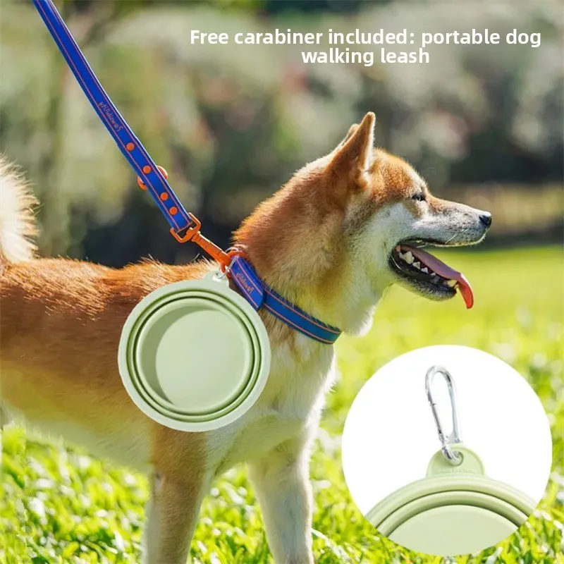 

Portable Foldable Silicone Pet Bowl, Collapsible Travel Dog Cat Bowl, Lightweight Outdoor Water Feeding Bowl with Carabiner