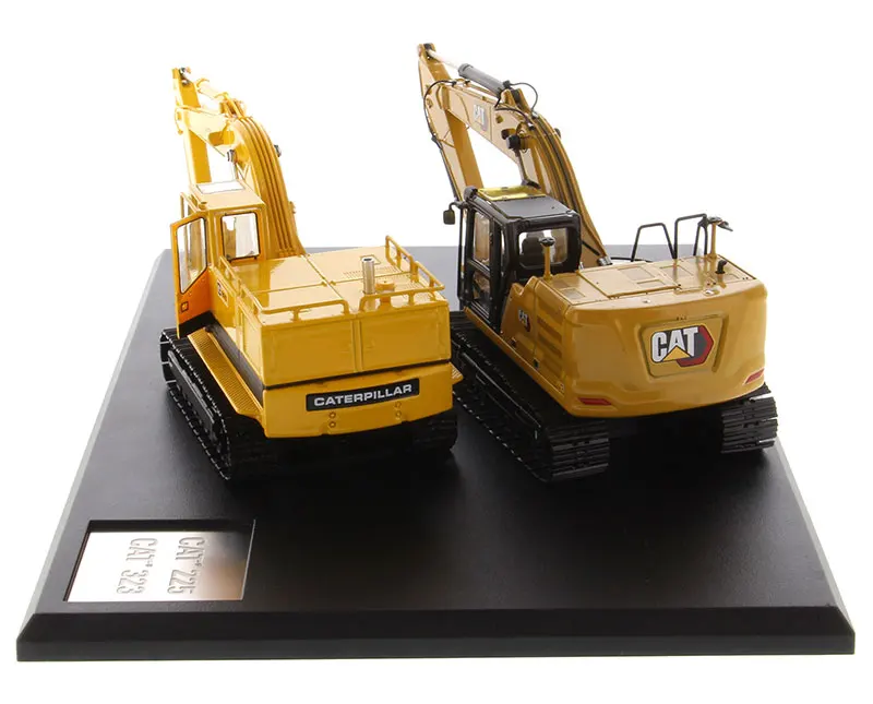 2024 New DM CatTerpillar 1/50 CAT 225 Excavator (Circa 1974-1987) and Caterpillar 323 Excavator (Current) Collection Gift Set