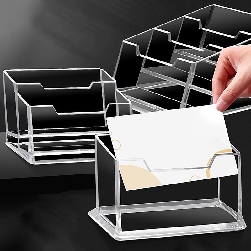 

Transparent Business Card Rack High Capacity Desktop Business Card Strong And Sturdy Business Card Storage Box