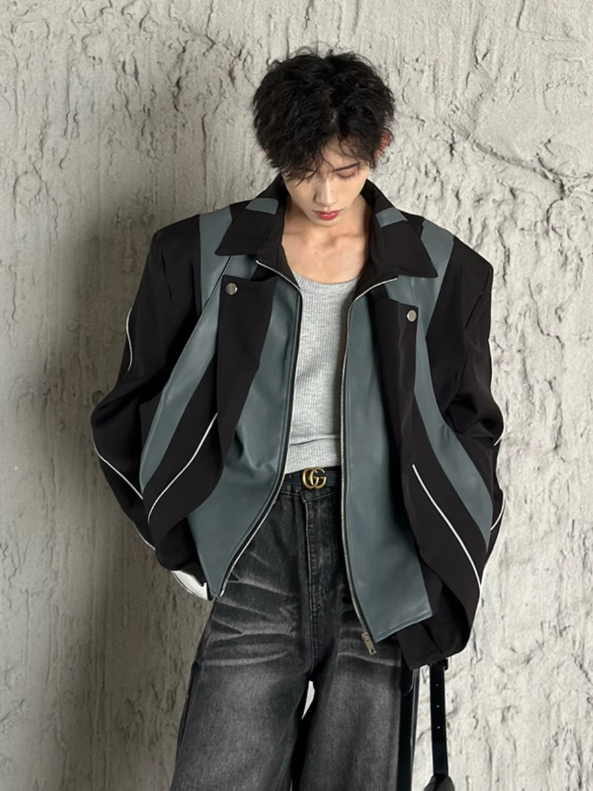 

Мужская куртка с мягкой подкладкой, стильная, модная, весенняя, трендовая, крутая, для мотоциклистов...