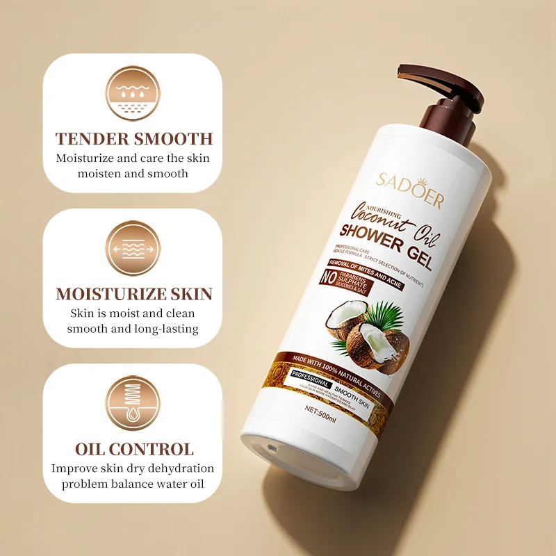 Coconut Shower Gel 500ml Amino Acid Moisturizing Fragrant Shower Milk Body Cleansers Whitening Body Wash Body Care