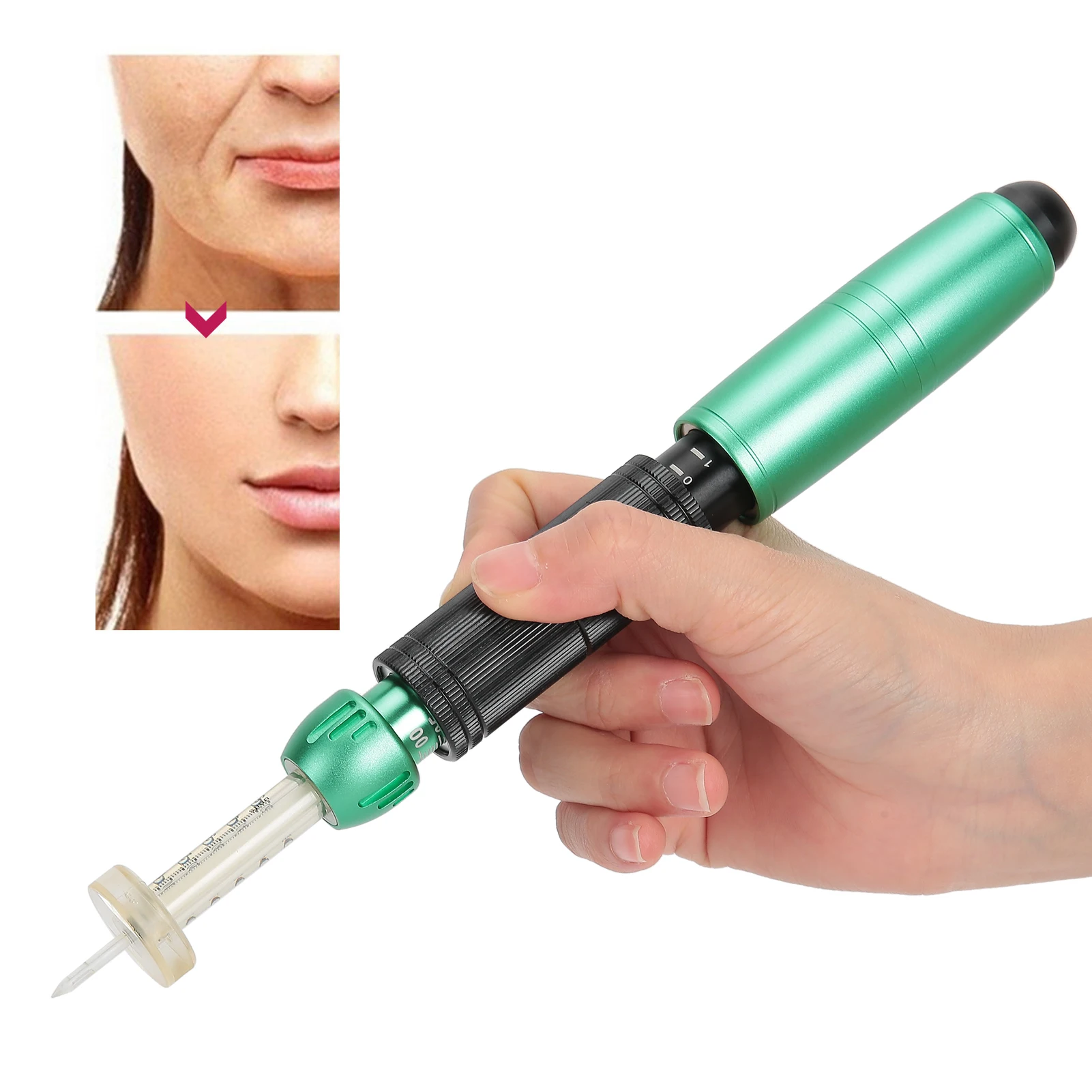 0.3/0.5 Adjustable Leading In Hyaluronic Beauty Sprayer Pen High Pressure Painless Needleless Hyaluronic Injection Atomizer Pen