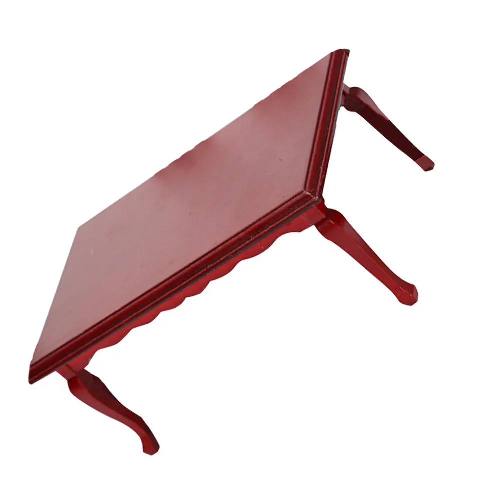 

Wooden Mini Vintage Dinner Table Compact Size Decorative Mini House Supplies Wear Resistant Small Furniture Decor