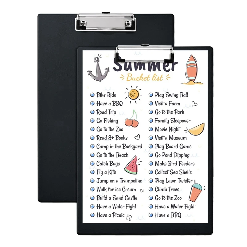 Plastikowe schowki, (zestaw 5 sztuk) Schowek z niskoprofilowym klipsem, tabliczki zaciskowe 8,9 x 12,3 cala do biura, szkoły