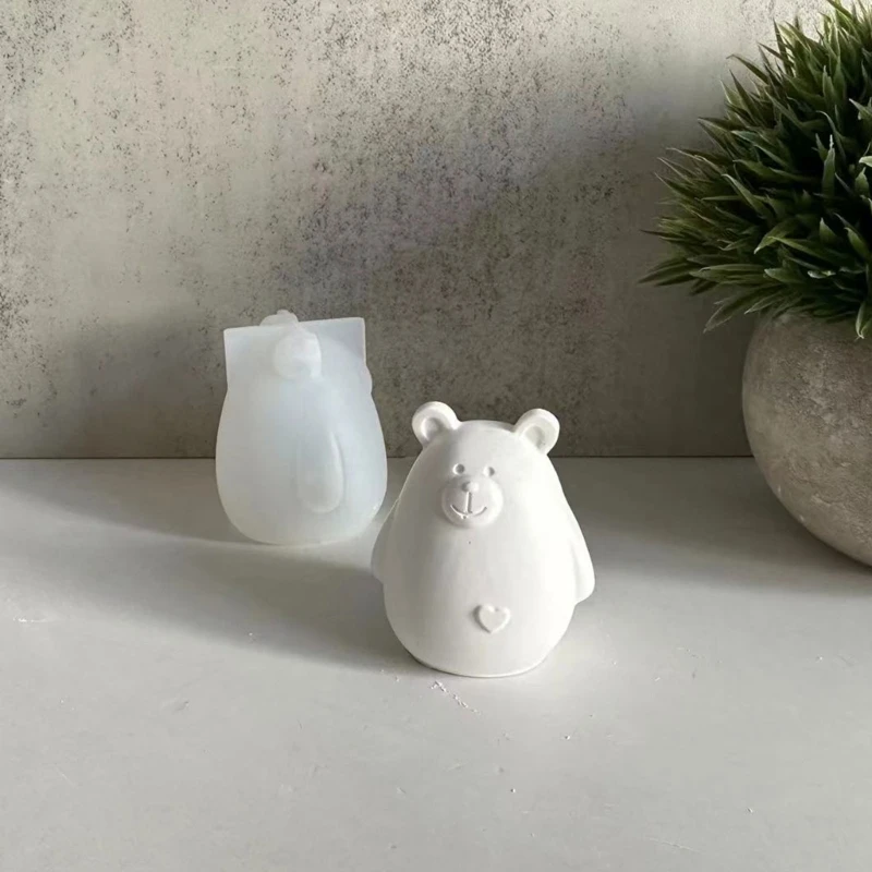 ZB91-Molde decorativo con forma oso, moldes para velas, molde aromaterapia animales, regalo hecho a mano