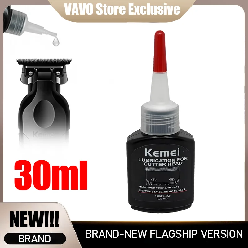 Kemei 30ml lâmina de máquina de cortar cabelo óleo lubrificante para aparadores lâmina corrosão para prevenção de ferrugem se encaixa wahl andis babyliss vgr
