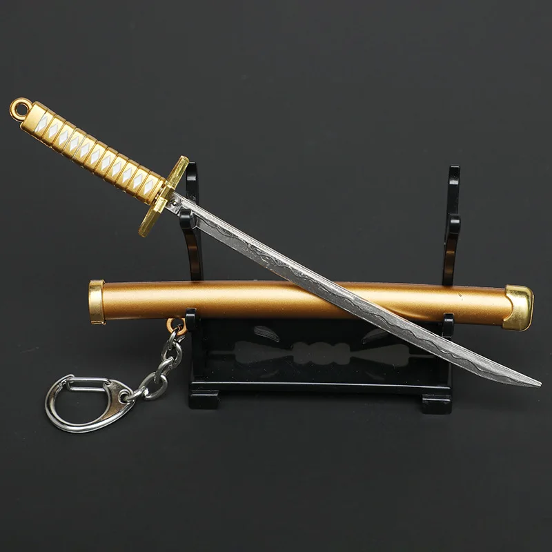 LLavero de espada de Roronoa Zoro para hombres y mujeres, soporte de herramientas de hebilla, baraja, Katana Sabre, llaveros de coche, regalo, 7 estilos