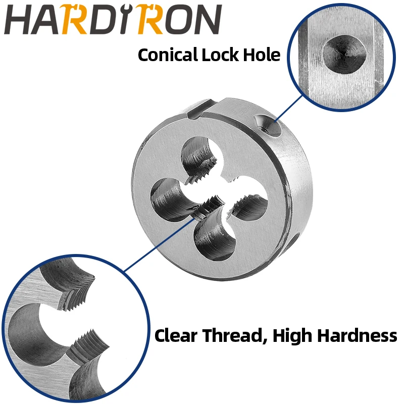 Hardiron M10x0.5 0.75 1 1.25 1.5 Tap and Die Set Right Hand, M10x0.5 0.75 1 1.25 1.5 Machine Thread Tap & Round Die