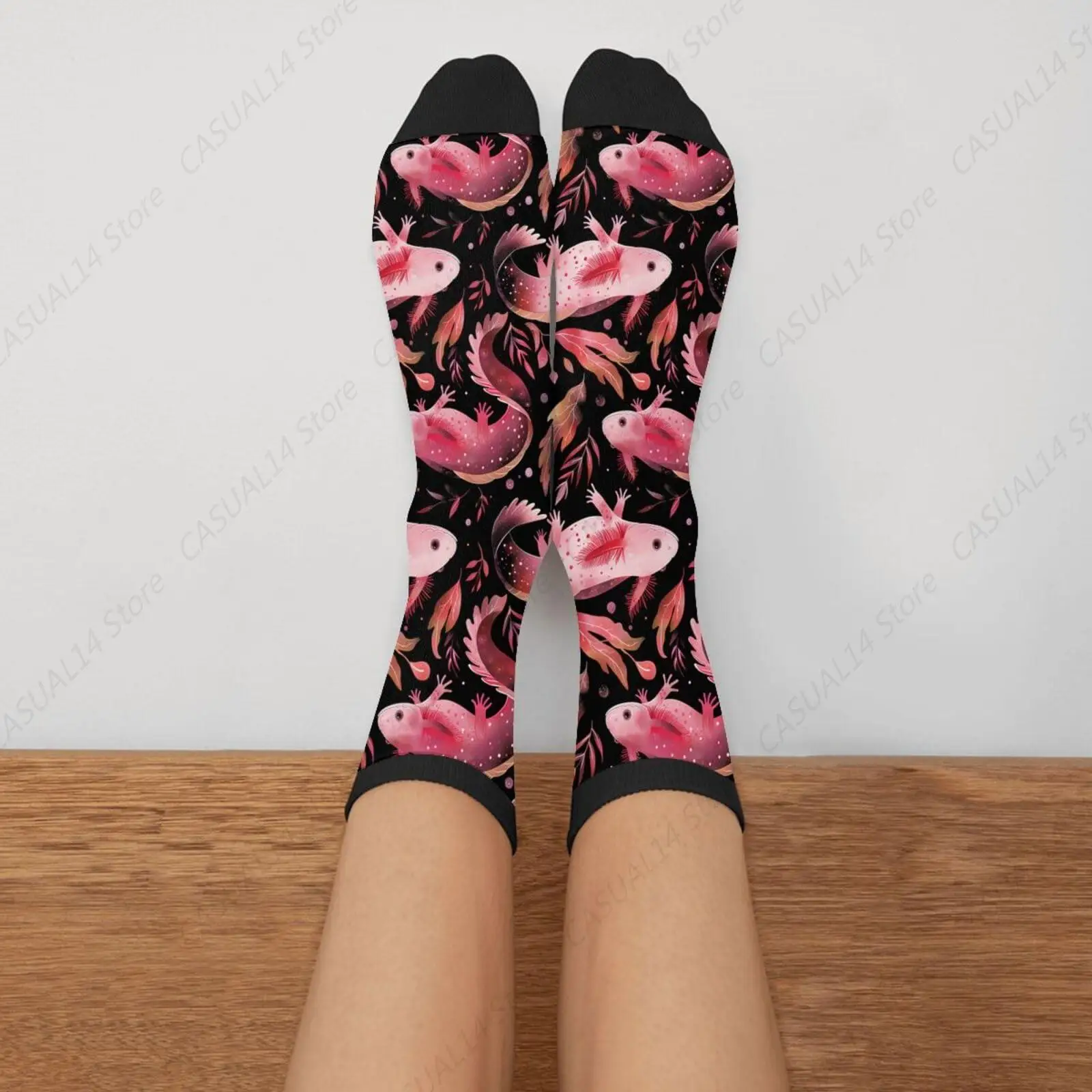 Axolotl Socks For Men Women Funny Novelty Crew Socks Gifts Men Women Print Soft