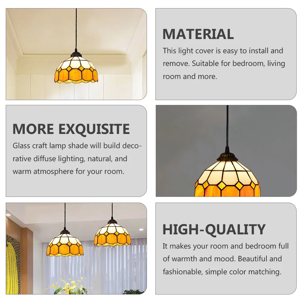 

Shade Lampshade Yellow Chandelier Replacement Glass Pendant Shades Light Ceiling