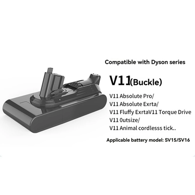 Vervang V11 Batterij Adapter 6.0Ah 25.2V Voor Dyson V11 Absolute Pro/Exrta/Torque Drive/Outsize/Dier draadloze Tick-A22G
