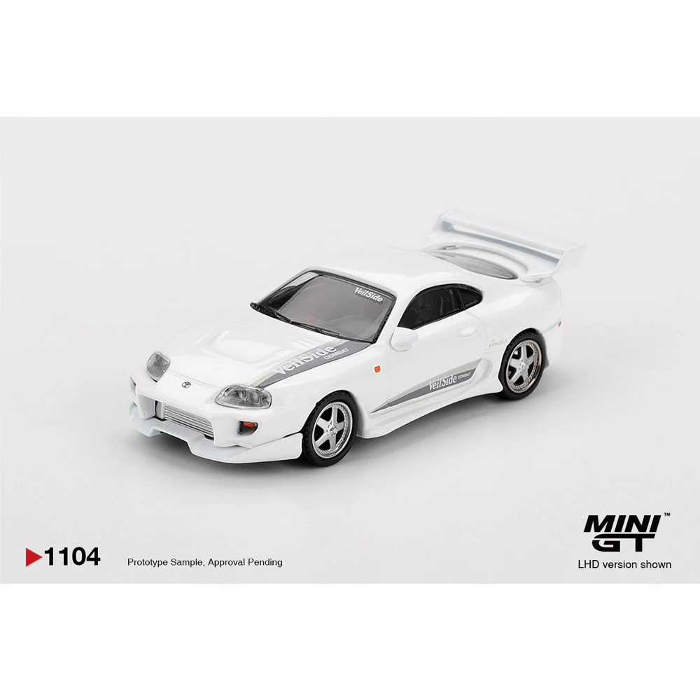 Prevendita MINIGT 1/64 Diecast Model Toyota Supra VeilSide Combat VV Bianco Blister Packaging Modello ad alte prestazioni