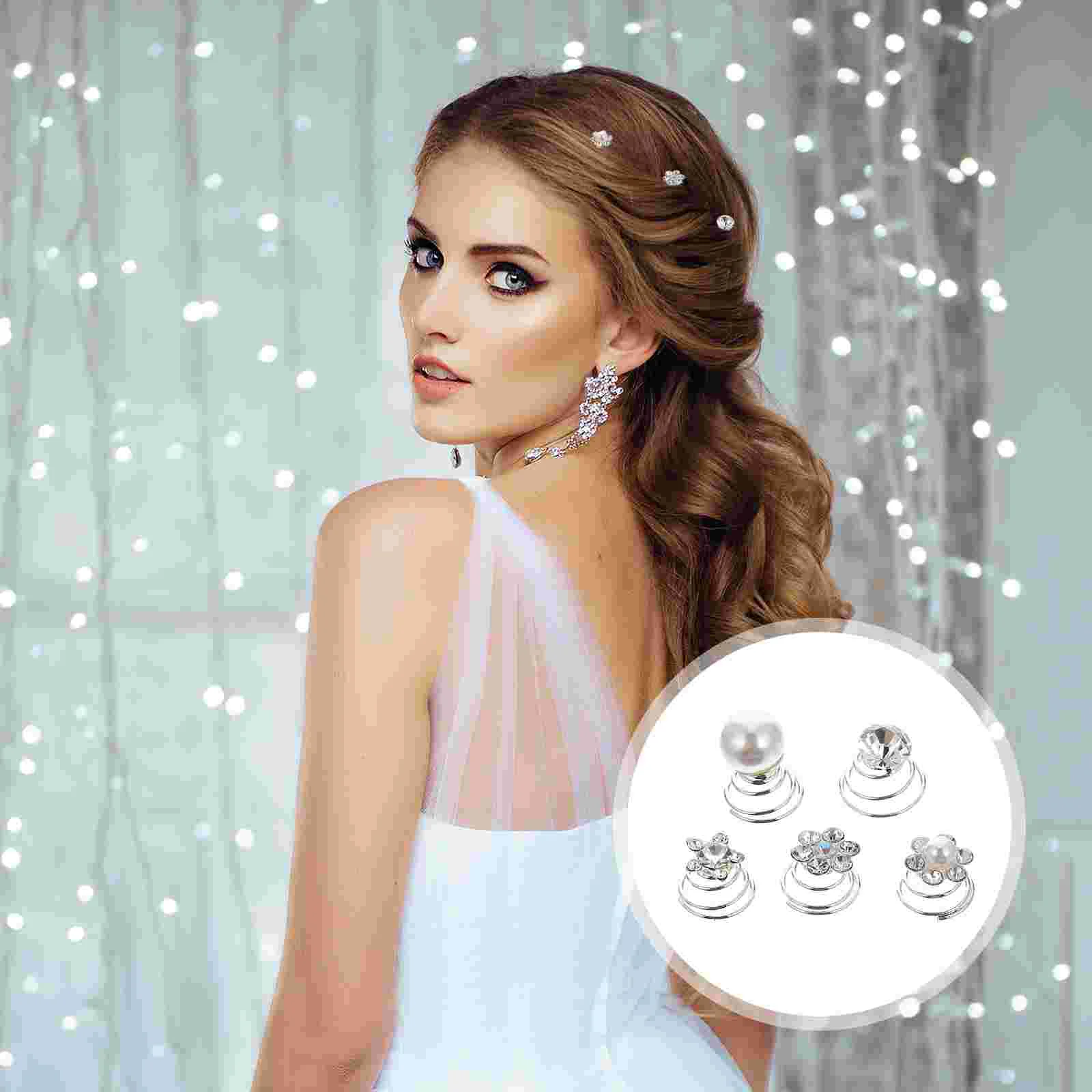 

60 Pcs Rhinestone Bobby Pins Hair Clip Spiral Barrettes Clips Bridal Hairpins Wedding Vintage Women Miss Bride