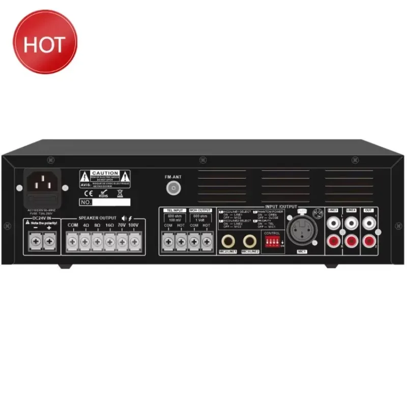 Mixer de Potência de 60W, Amplificador PA, Amplificadores e Caixas de Som Profissionais