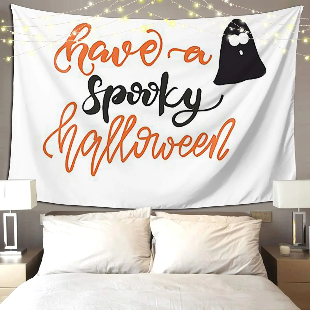 Have A Spooky Halloween Funny Halloween Tapestry Art Wall Hanging Aesthetic Home Decor Tapestries for Living Room Dorm Room