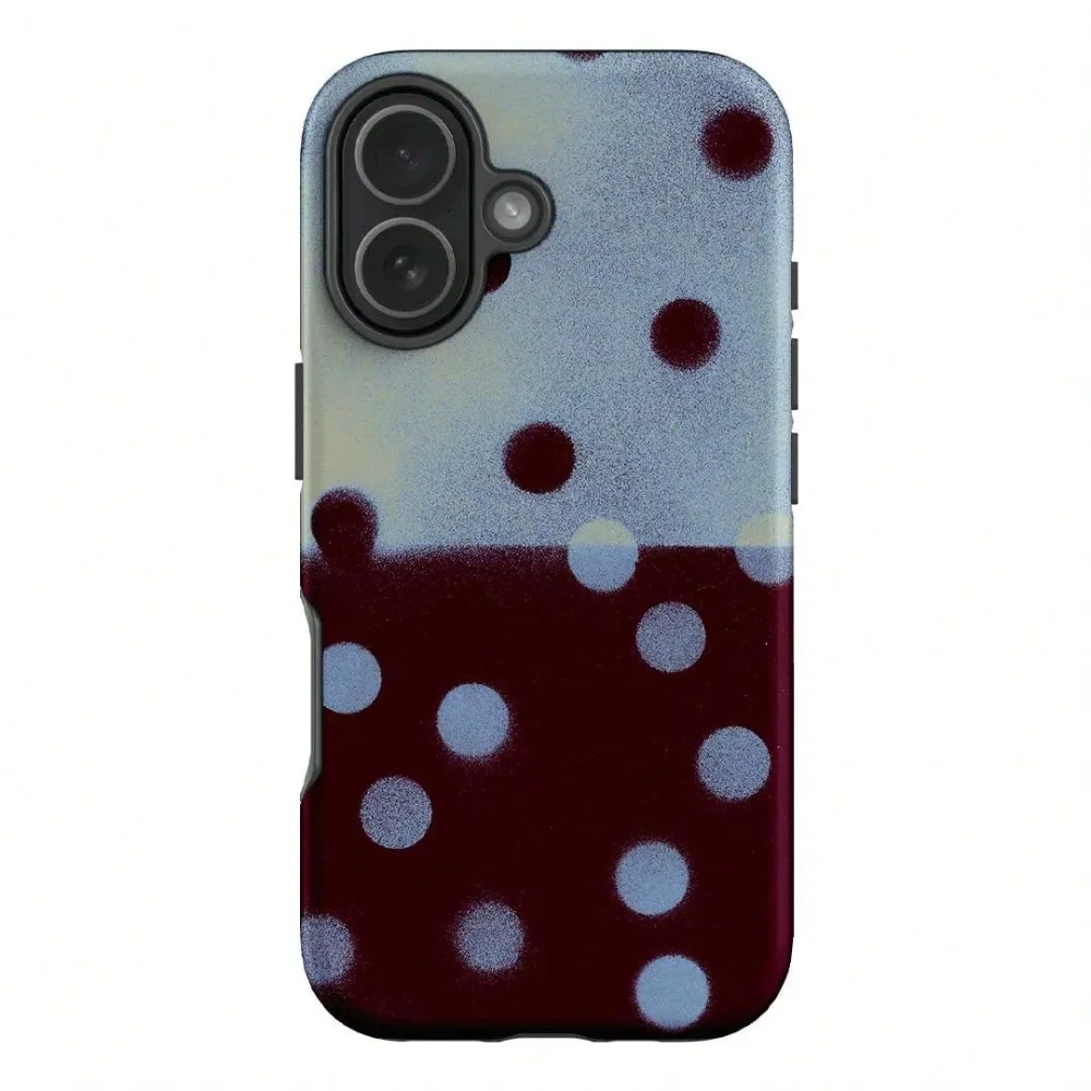 

Wine Red Polka Dot Phone Case - Retro Grainy Style, Cozy Textured Vibe. Dual-Layer Shockproof Protection, Perfect Gift For Him/Her Compatible With IPhone 17 Air 16 15 14 13 12 11 Plus Pro Promax & Galaxy S22-25 Ultra Fe EDGE